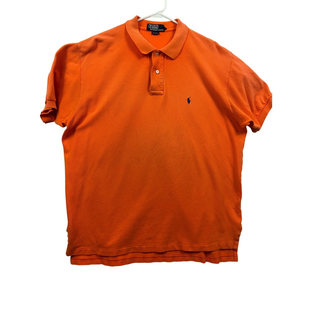 Orange Polo Ralph Lauren Men's‎ XL Short Sleeve Pima Cotton Polo Shirt